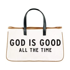 Faithworks - Inspirational Canvas Weekender Tote Bag with Leather Handles and...
