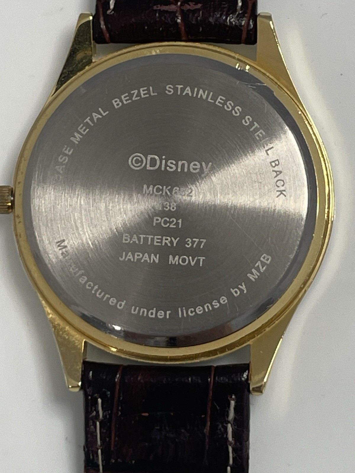 MICKEY MOUSE WATCH DISNEY LEATHER STRAP MODEL  MZB 632 -Japan Movement
