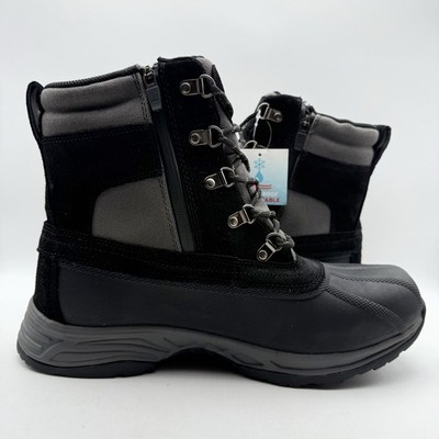 Propet Mens Cortland Boots US 12 XW EU 45.5 Black Canvas 