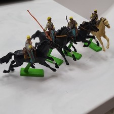 Vintage Britains Deetail Civil War Mounted Cavalry Horse Soldiers Lot of 4