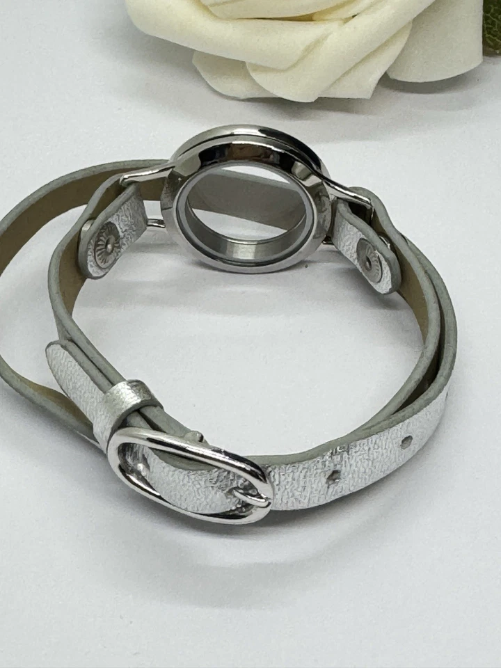 Origami Owl Silver Wrap Charm Holder Bracelet 12-14.5" - Image 3 of 4