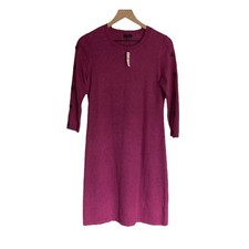 Talbots Sweater Dress Magenta Speckled Long Sleeve. Buttons. Small. NWT Office