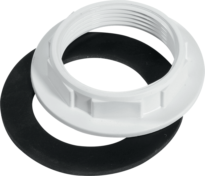 McAlpine BN5 White Plastic Backnut with Rubber Washer 2"" BSP