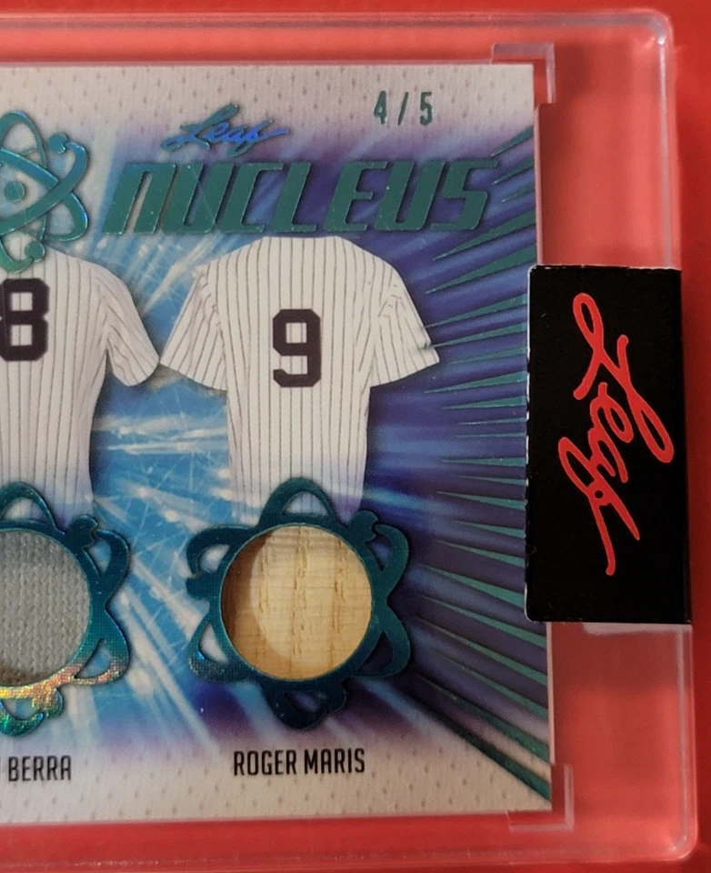 Mickey Mantle CARTÃO DE CAMISA USADO JOGO #d4/5 ROGER MARIS BAT YOGI BERRA 2021 FOLHA - Imagem 2 de 3