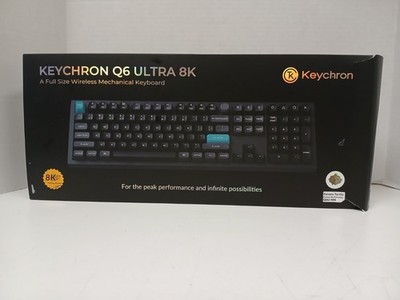 Keychron Q6 Ultra 8K Full Size Wireless Mechanical Keyboard Banana Switch, Black