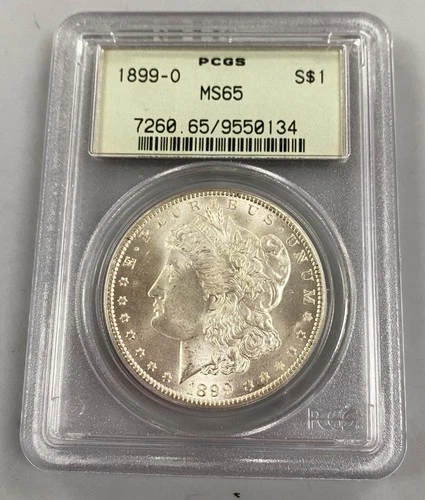 1899 O US Morgan silver $1 PCGS MS65 Green Tag Holder L23807