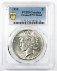 1928-P Peace Silver Dollar $1 PCGS UNC Details Cleaned