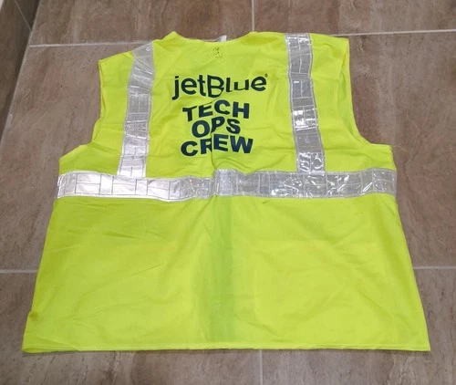 Adult JetBlue Airways Reflective Vest Tech Ops Crew Yellow Sz L image 2