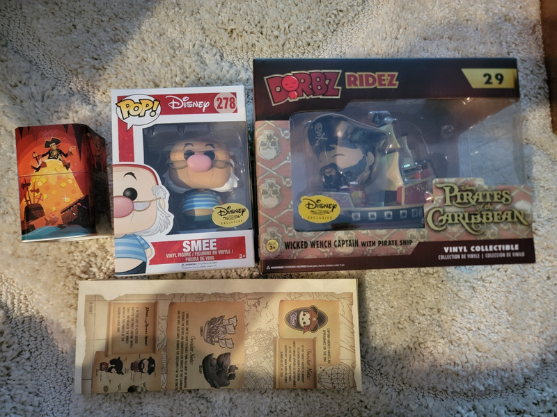 Funko Disney Treasures Pirates Cove Lot Smee Pop Jack Sparrow Mini & Pirate Ship