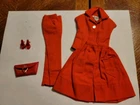Barbie Vintage Pak Items  Slacks Bodysuit  Skirt Shoes And Purse Red