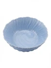 Vintage Fire-King Azur-ite Blue Swirl Milk Glass 9” Serving Bowl Scalloped Rim