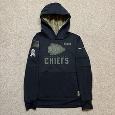 Kansas City Chiefs Hoodie Sweatshirt Boys Small Black NFL Nike Salute to Service