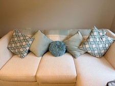 Duck Egg Living Room Set - Cushions x 5 , Throw, Rug - Laura Ashley