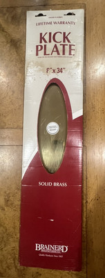BRIANERD Kick Plate Satin Aluminum 8 x34  For Wood, Steel, & Fiberglass Doors