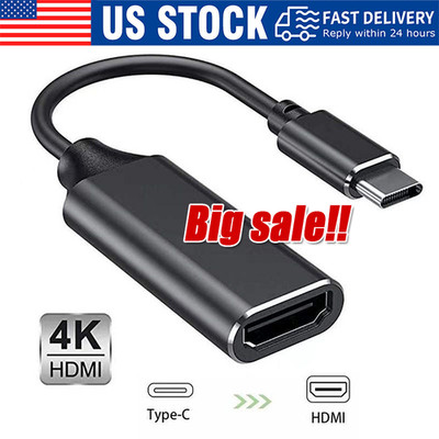 USB-C Type C To HDMI Adapter USB3.1 Cable For MHL Android Phone Tablet Black Lot