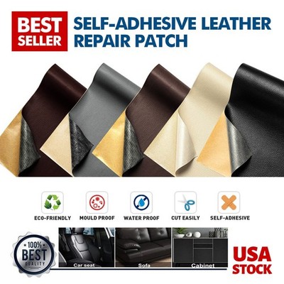 Self-Adhesive Leather Repair Patch Tape For Car Seats Couch Sofa Chair Jacket US