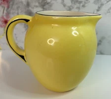 Vintage Yellow 6” Coronet Vase Pitcher Creamer Ceramic Czechoslovakia Art Deco