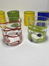 Hand Blown Signed wonkie jimmie 3.25" juice glass . High End