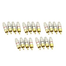  10 x Black ring, 10 x Red ring RCA Male Plug Video Adapter Connector Speaker