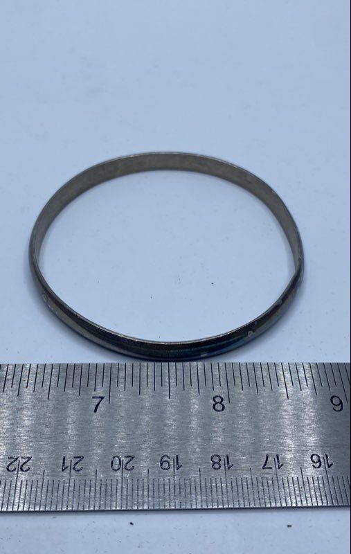 Sterling Silver Solid Bangle Bracelet 20g - image 4