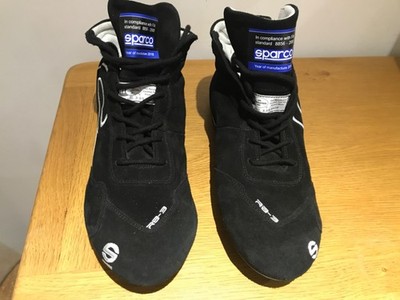 SPARCO SLALOM RB-3 RACING BOOTS SIZE 48 FIA STANDARD 8856-2000 BLACK SUEDE