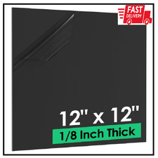 ABS Plastic Sheet 1/8 Inch Thick - 12" x 12", Black Rigid 12"x12"x1/8",