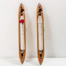 Wooden Hand Carved Fishing Net Shuttles Mending Needles Tube Vase Wall Decor