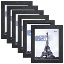 VCK 8x10 Picture Frames Black Set of 6, Wide Border Wood Poster Frame, Multi-...