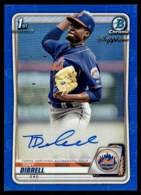 2020 Bowman Sapphire Edition Autographs Tony Dibrell Auto New York Mets #BSPA-TD