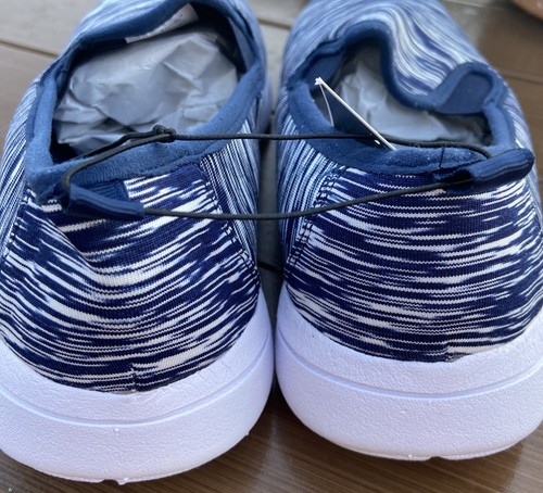 West Loop Memory Foam Women’s Sneakers Blue & White Med (7/8) Slip On NWT - Picture 9 of 15