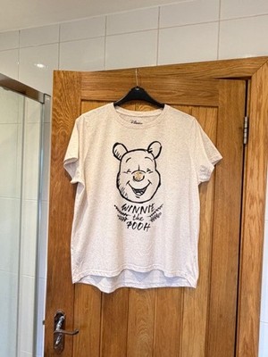 Ladies Disney by Primark Winnie The Poo T-Shirt Top XL UK 18-20 Beige
