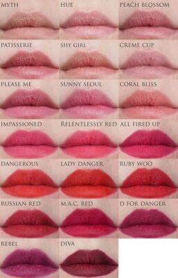 MAC Lippenstift 10 schöne Farbtöne für alle Hauttöne - Full Size 3g - lange getragen