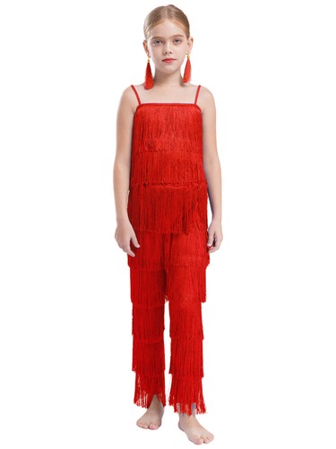 Girls Outfits Dress-up Crop Tops And Pants Show Costumes Solo Dancewear Teens - Picture 9 of 88