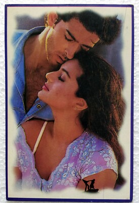 Bollywood Schauspieler Hrithik Roshan Amisha Patel alte Original Postkarte Po...