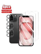 Image of 6 in 1 Tempered Glass and Lens Protector Set for iPhone 1112 13 14 15 16 Pro Max