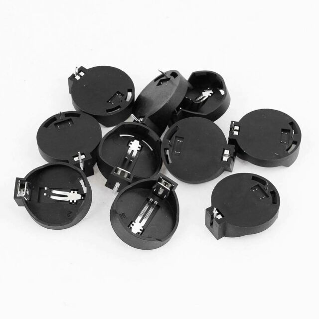 10 x Batteriehalter Knopfzellen Adapter schwarz für CR2032 3V ER
