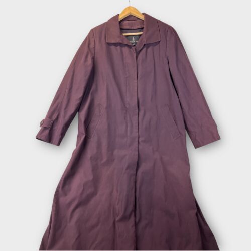 Gabardina London Fog para mujer 12 Reg ciruela forrada Y2K Corpcore chaqueta larga de lluvia - Imagen 5 de 24
