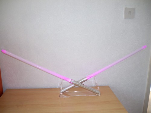 star wars lightsaber double desk mount display stand center piece cross sabers - Picture 8 of 13