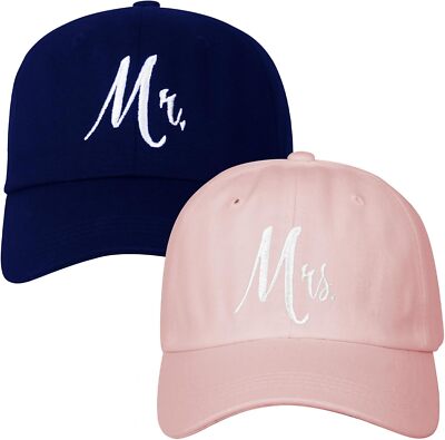 Matching Mr. & Mrs. Baseball Caps, Bridal Gift, Newlywed 