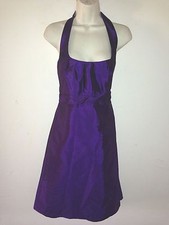 ALFRED SUNG HALTER TAFFETA DRESS 10 NEW PURPLE