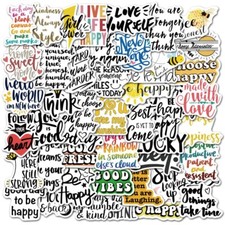 100pcs Motivational Vinyl Stickers, Positive Inspirational Affirmative, 018