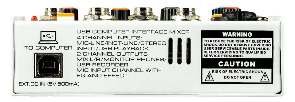 Audio2000s AMX7304 Four-Channel Audio Mixer w/USB Interface & Sound Effect-NEW - Image 2 of 3