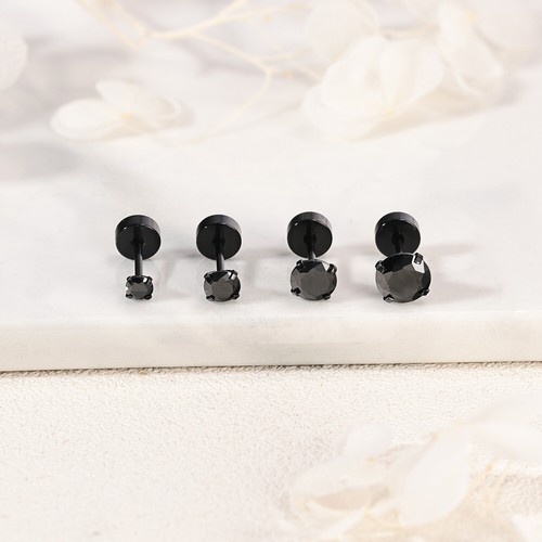 1 Pair Stainless Steel Stud Earring CZ Cartilage Earring Helix Piercing Jewelry - Picture 11 of 12