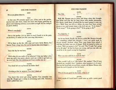 1959 Dramatists Hardback - Cue for Passion  A Play in Five Scenes by Elmer Rice 