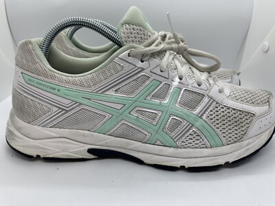 ASICS Women's Size 9.5 Gel Contend 4 Running Shoes Sneakers Wht/Bay/Silver T765N