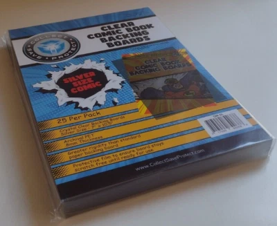 COLLECT SAVE PROTECT (CSP) (25) CSP Clear Silver Comic Book Backing Boards Protectors New NIP 7x10 1/2