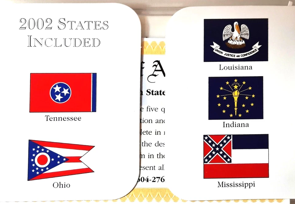 2002 Platinum UUS Mint 5-Coin State Quarter BU Set w/ COA - Image 3 of 4