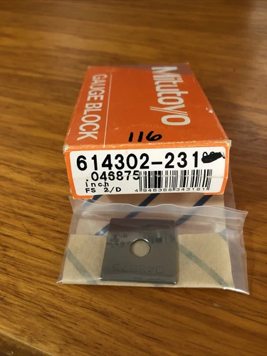 New Mitutoyo .046875 Inch Steel Gauge Block,    Grade FS 2/D