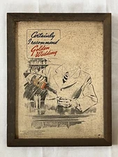 Rare Vtg/antique art lithograph print poster Golden Wedding 1937 framed 10x13