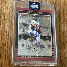2020 Topps Archives Signature 2002 Bowman Chrome #10 Auto CC Sabathia #1/1